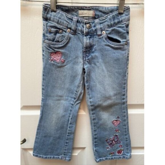 g LEVI'S casual blue embroidered jeans sz 5 - Picture 1 of 3
